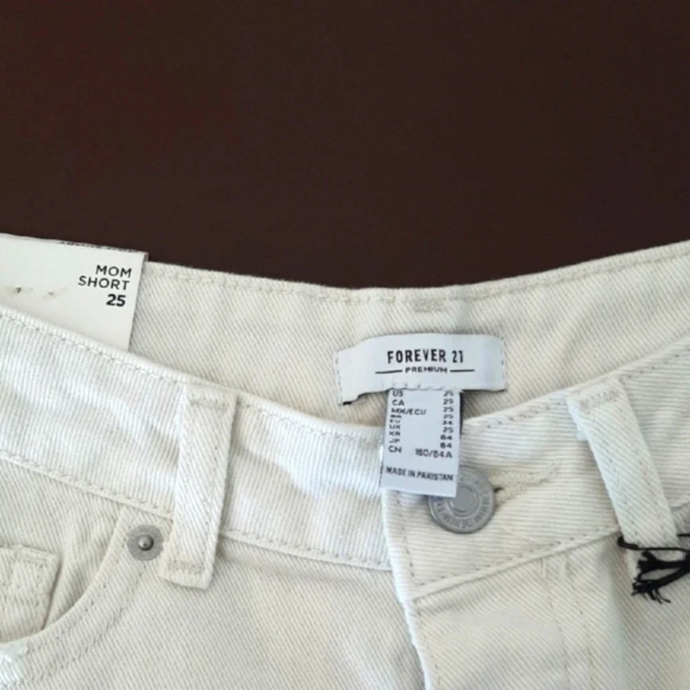 Bershka Light Gray Distressed Jean Shorts